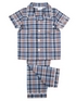 Mid Blue & White Stripe Shortie Pyjama Set