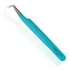 Crystal Teal Fibre Tip Lash Tweezers - Slim Boot