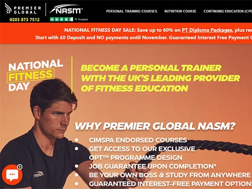 https://www.premierglobal.co.uk/online-personal-training-course website