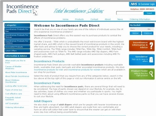 https://incontinencepadsdirect.co.uk/ website