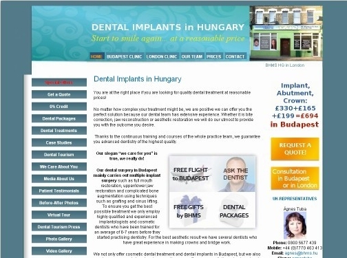 https://dentalimplanthungary.co.uk/ website