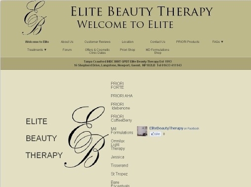 https://www.elitebeautytherapy.com/ website